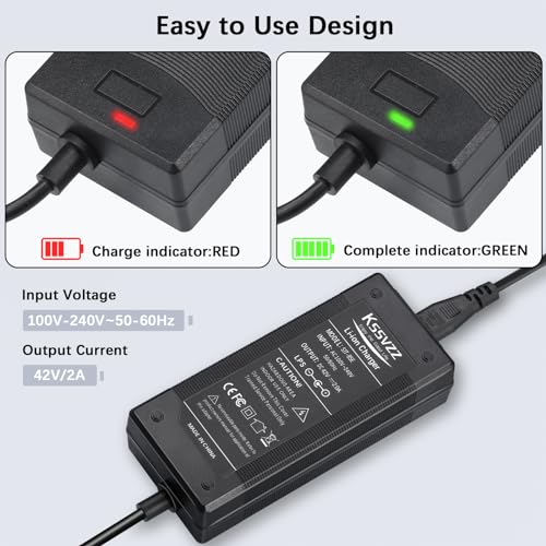 42V 2A Fast Battery Charger with 5 Plugs - Universal Battery Replacement Charger for 36V Lithium Battery  Charger Replacement Compatible with Jetson  Gotrax  Razor  Ninebot  Segway  Swagtron  Hiboy