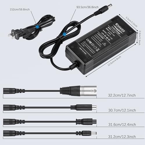 42V 2A Fast Battery Charger with 5 Plugs - Universal Battery Replacement Charger for 36V Lithium Battery  Charger Replacement Compatible with Jetson  Gotrax  Razor  Ninebot  Segway  Swagtron  Hiboy