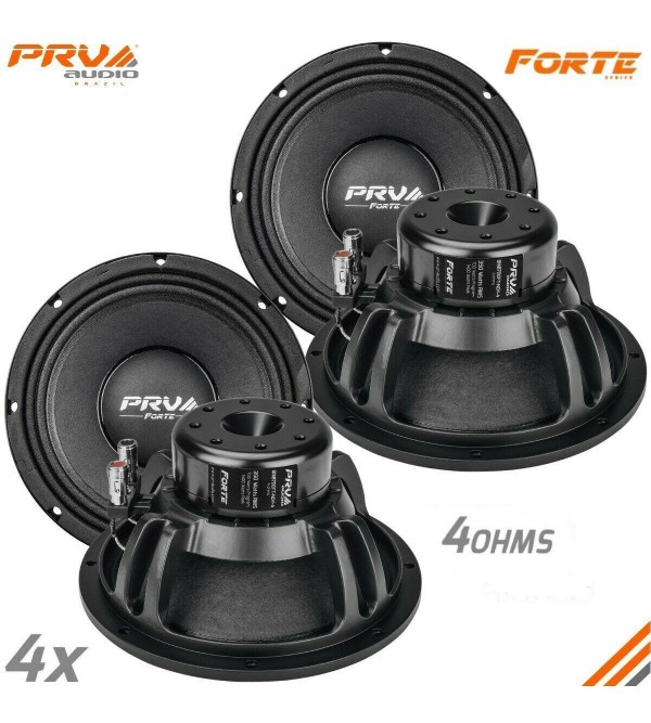 4x PRV Audio 8MB700FT-NDY-4 8" Midbass Neodymium Speakers 700W Forte Serie 4Ohms