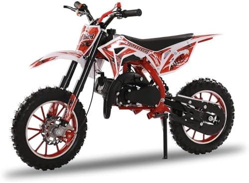 50cc Dirt Bike for Adults & Kids  Mini Bike Gas Powered Off Road Trail Bike with Speeds up to 40 MPH for Uphill and Off-Road Conditions  Red(2-Stroke) Red