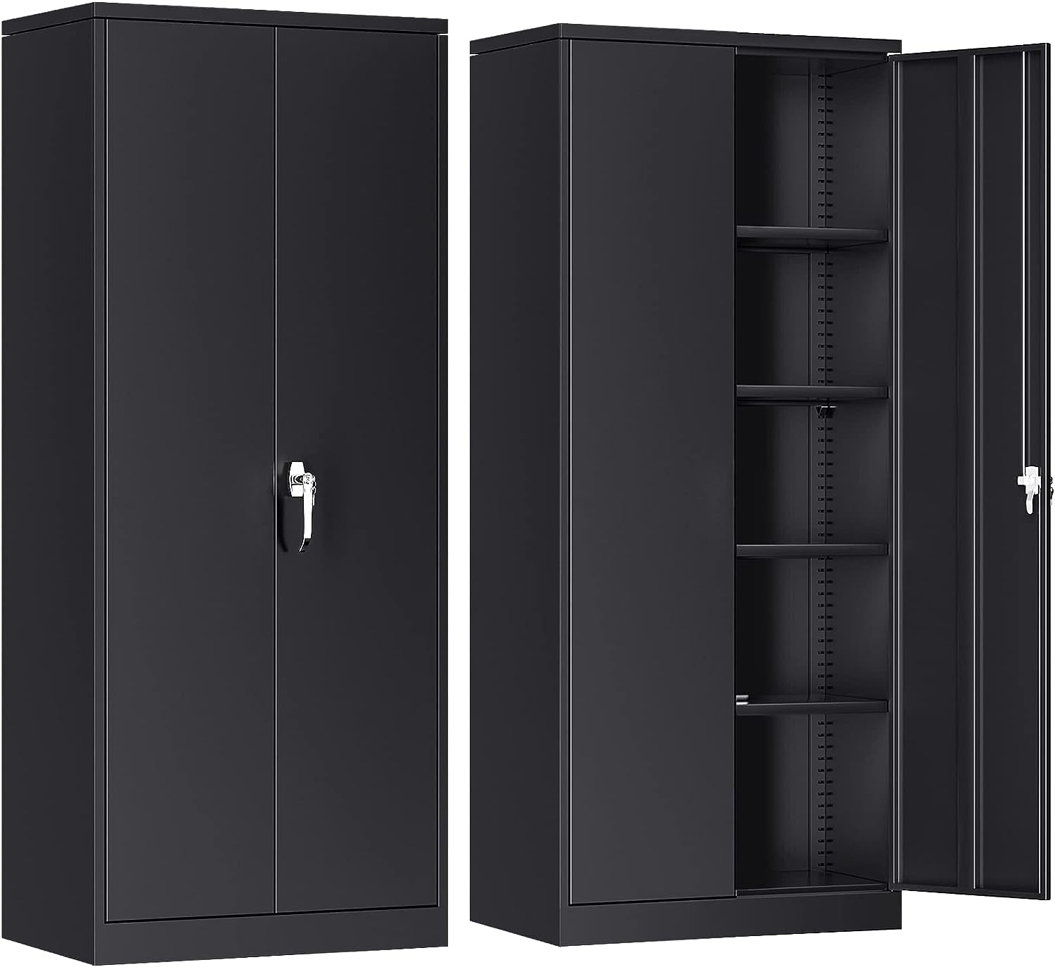 Atripark Metal Storage Cabinet with Lock, 72" Lockable Garage Tool Cabinet with Doors