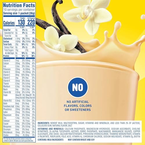 Carnation Breakfast Essentials Powder Drink Mix  Classic French Vanilla  10 Count Box of 1.26 Ounce Packets (Pack of 6)
