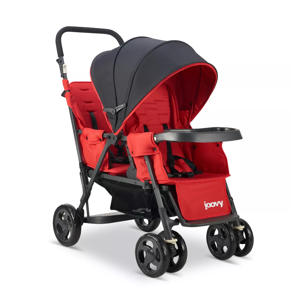 Joovy Caboose Too Sit And Stand Tandem Double Stroller, Red - Boudt