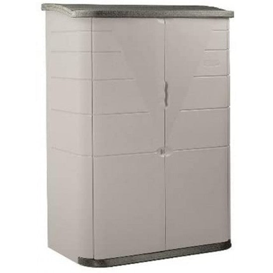 rubbermaid vertical resin weather resistant outdoor garden storage shed ...