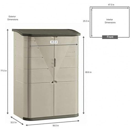 rubbermaid vertical resin weather resistant outdoor garden storage shed ...